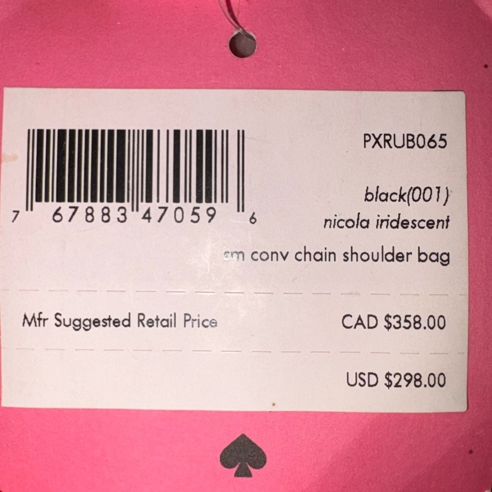Kate Spade Black Small Nicola Iridescent Holographic Heart Lock Purse Bag - Picture 7 of 8